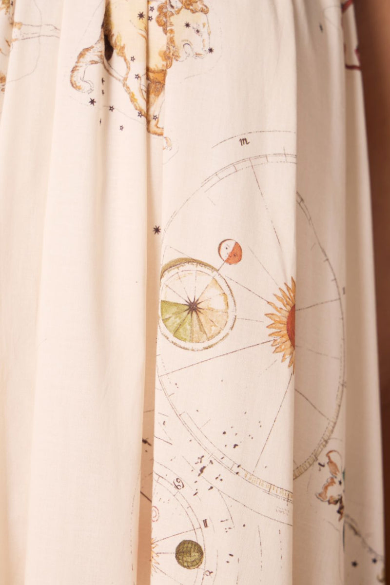 Naiara Zodiac Print Cotton Maxi Dress cotton by The Summer House for women in Singapore