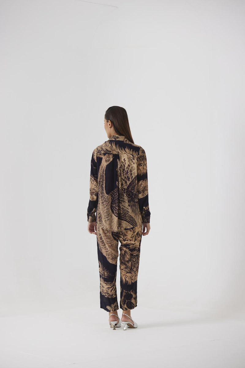 NAVY MORNI CO-ORD SET by Yam in navy color for women in Singapore