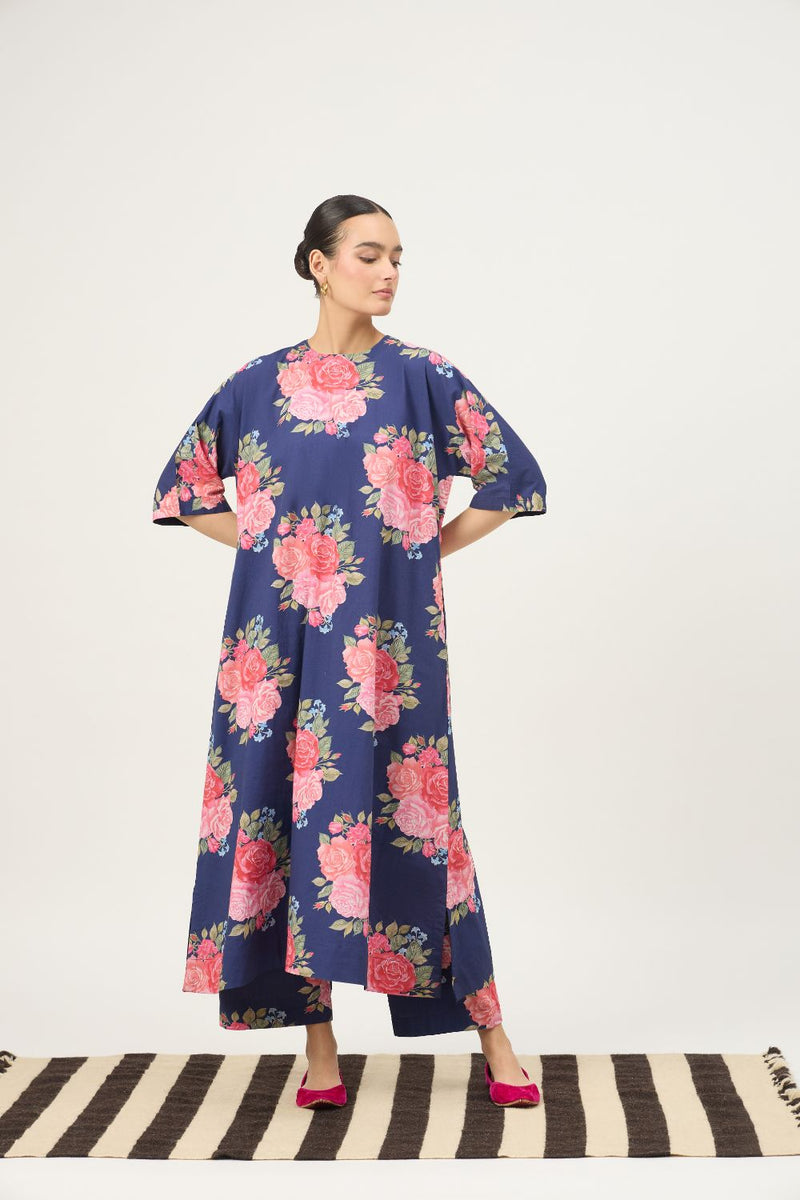 Nayab Indigo Chaakbagla Set