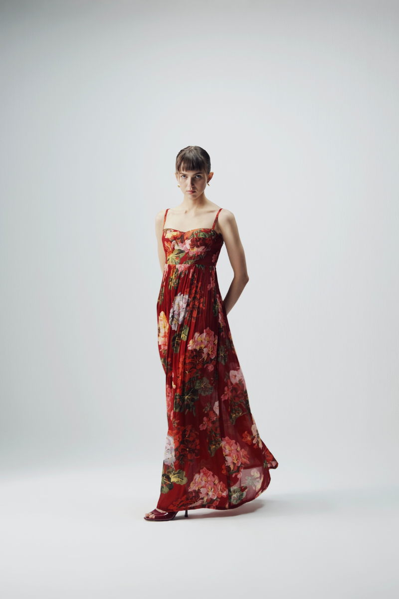 Jingle Bralette Dress by YAM in red color for women in Singapore