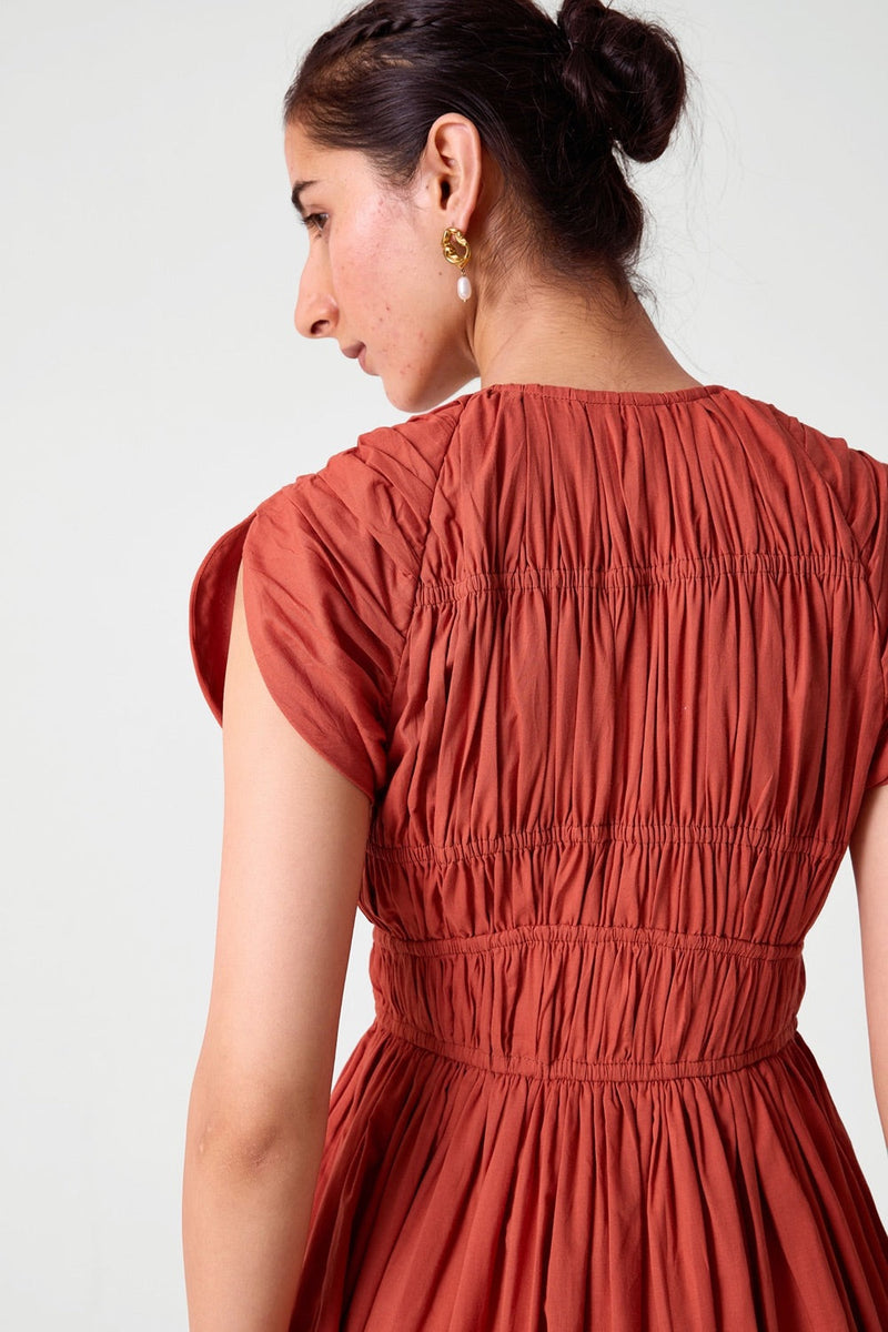 Neepa Terracotta Ruched Dress