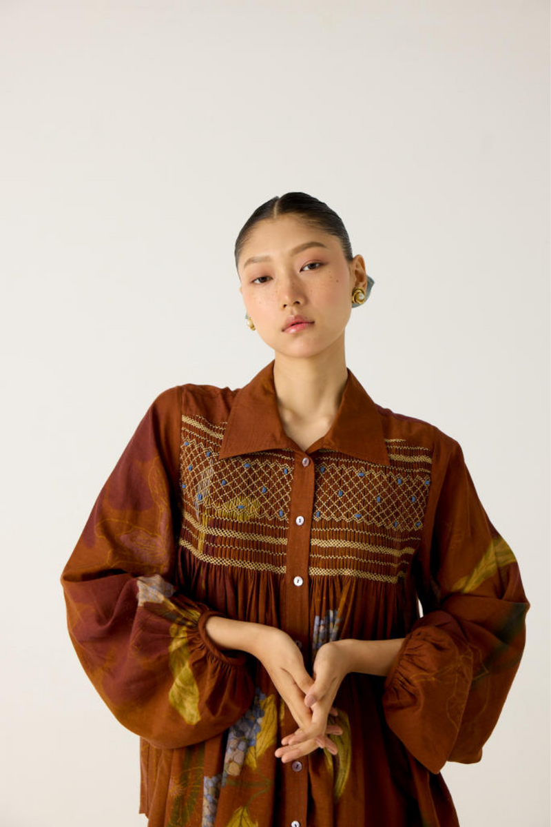 NICO SHIRT-FOLIAGE cotton by CORD in multi for women in Singapore
