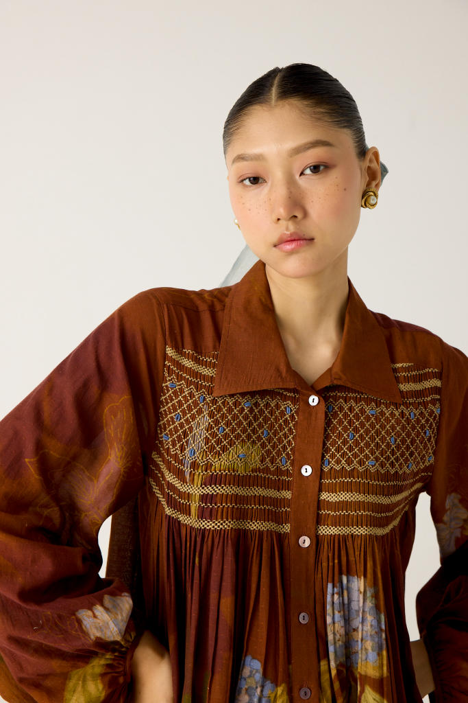 NICO SHIRT-FOLIAGE cotton by CORD in multi for women in Singapore