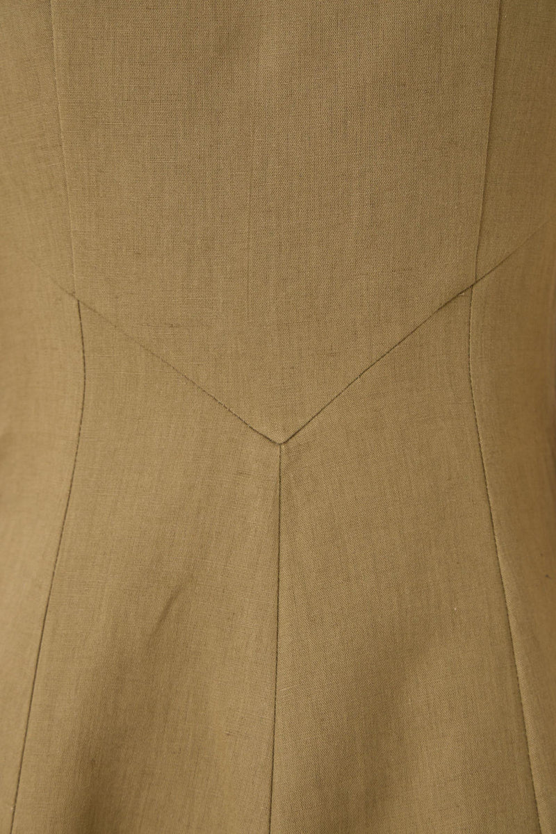 Nimal Olive Embroidered Dress cotton by The Summer House in olive color for women in Singapore