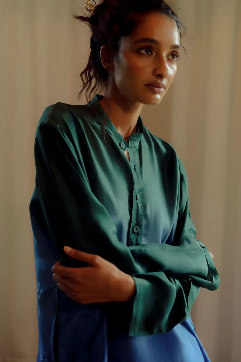 Nira Ocean Silk Kurta Set silk Buy Nira Ocean Silk Kurta Set from C&W | Light Kurta Sets for Women by Ituvana for women in Singapore