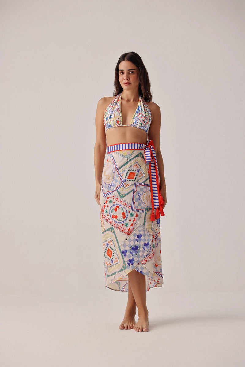 Nua Pareo-Tarot cotton voile resort wear by NOIB in multi-color for women in Singapore