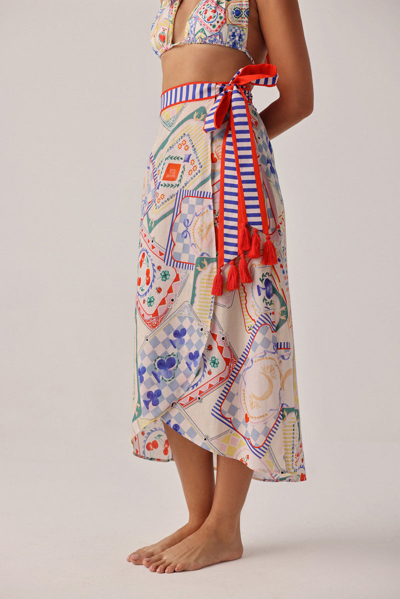 Nua Pareo-Tarot cotton voile resort wear by NOIB in multi-color for women in Singapore