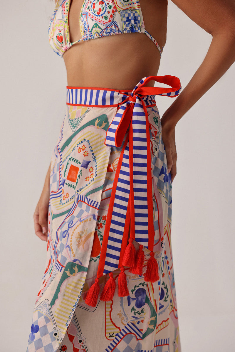 Nua Pareo-Tarot cotton voile resort wear by NOIB in multi-color for women in Singapore