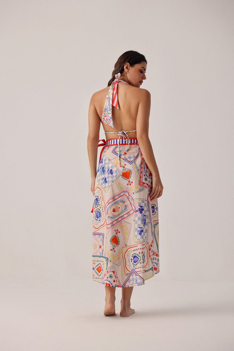 Nua Pareo-Tarot cotton voile resort wear by NOIB in multi-color for women in Singapore