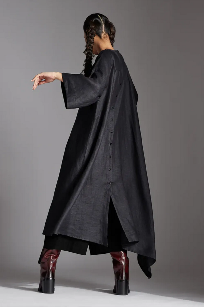 Nysa Shirt-Grey linen by Chola in grey color for women in Singapore