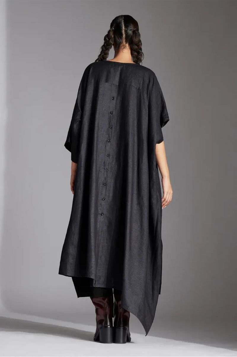 Nysa Shirt-Grey linen by Chola in grey color for women in Singapore
