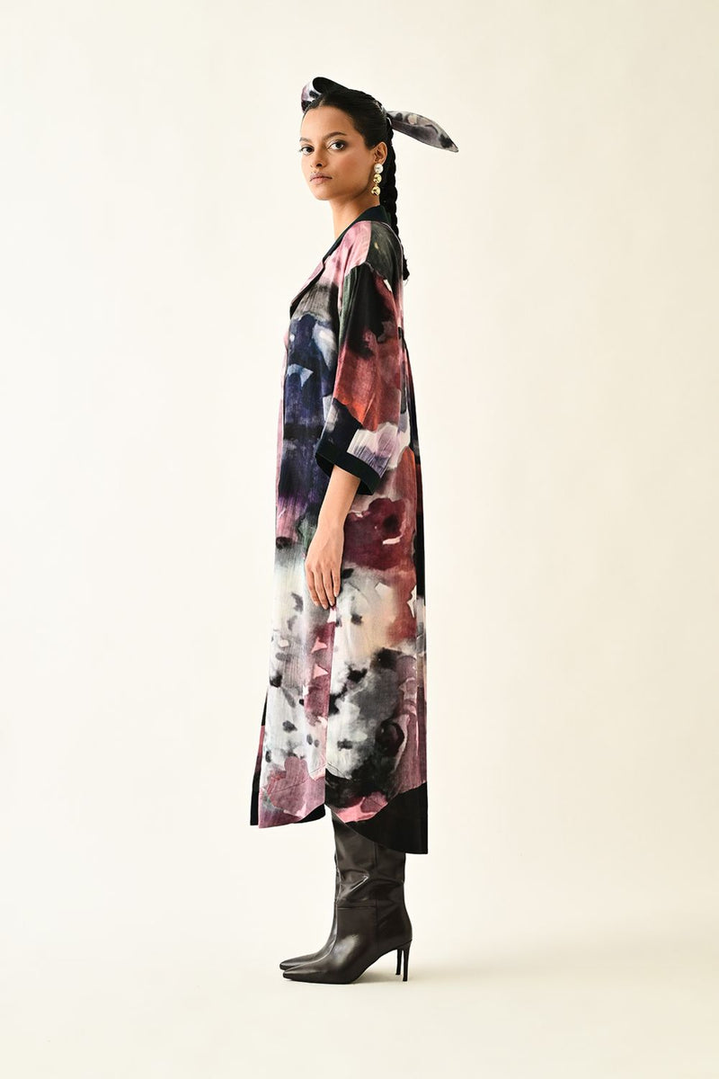 Twilight Bloom Trench Dress