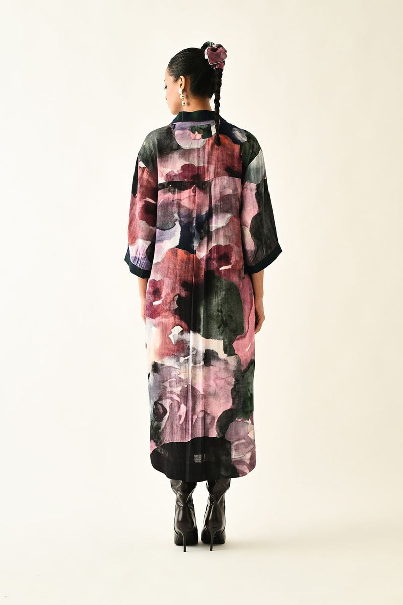 Twilight Bloom Trench Dress
