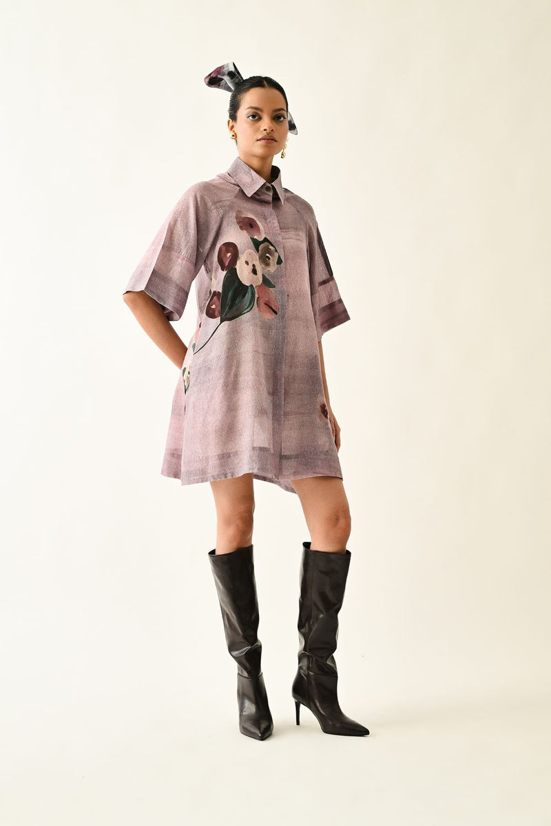 Dusk Pink Aline Short Dress