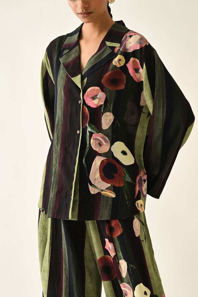 Moss Stripes Jacket Set