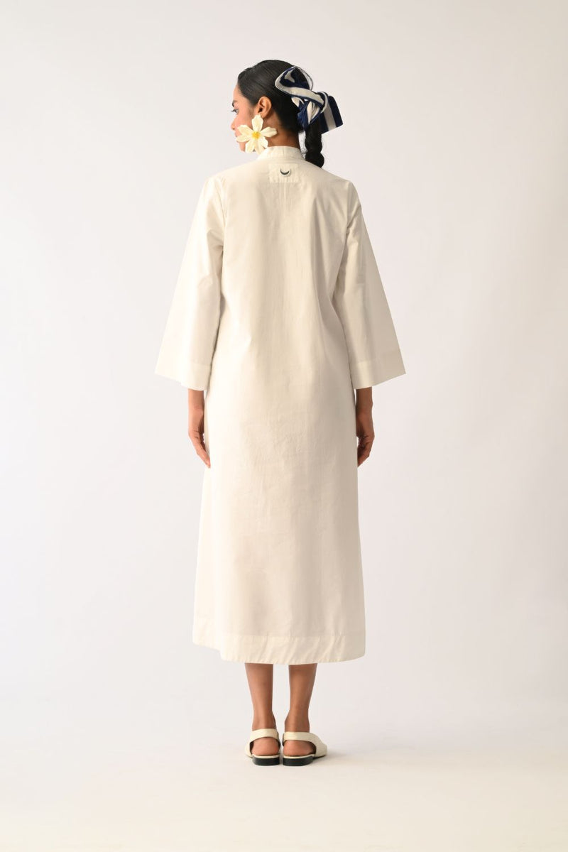 Botanica Ivory PG Aline Appliqué Dress poplin dress by O'Frida in ivory for women in Singapore