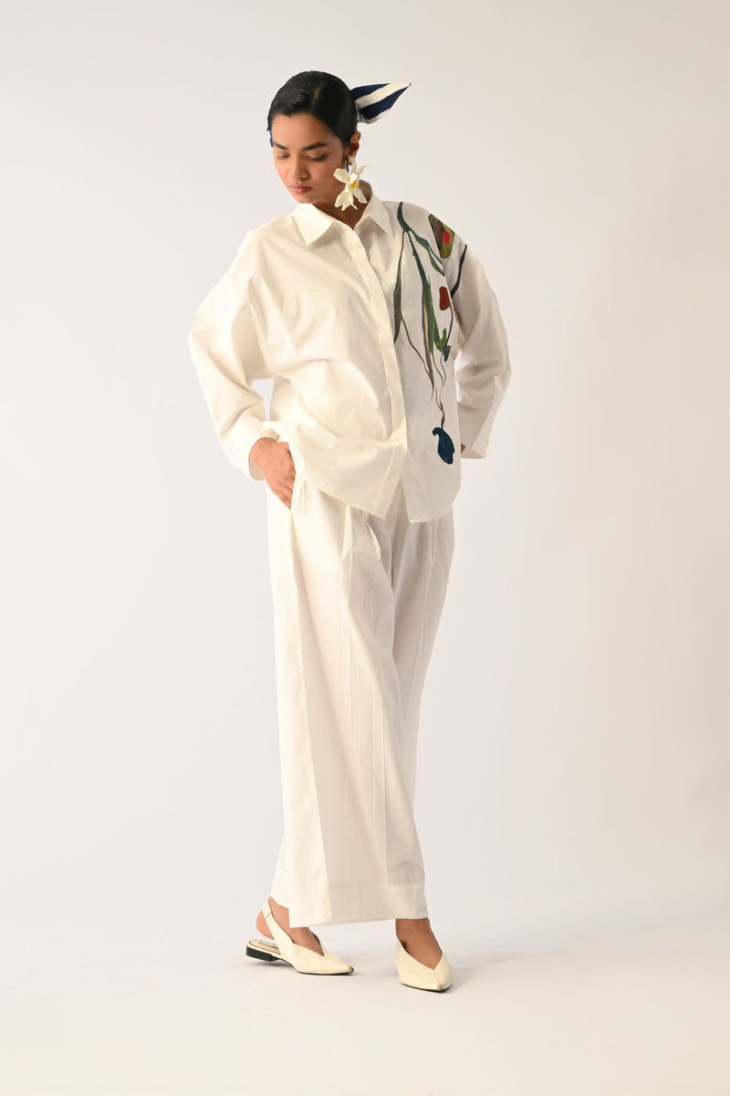 Ivory PP Pant poplin pant/trouser by O'Frida in ivory for women in Singapore