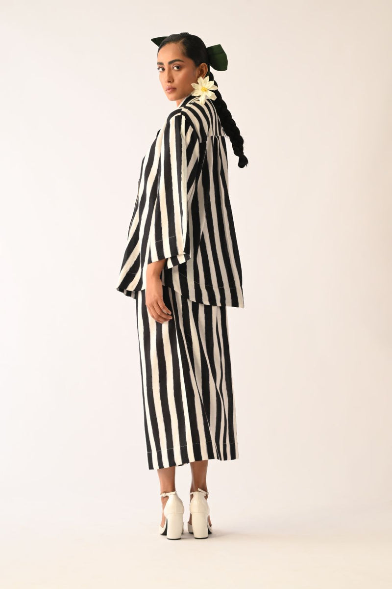 Revolt B&W Midi Skirt cotton skirt by O'Frida in black & white for women in Singapore