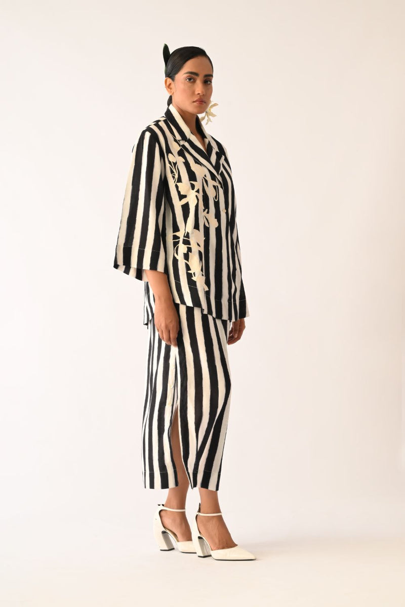 Revolt B&W Midi Skirt cotton skirt by O'Frida in black & white for women in Singapore