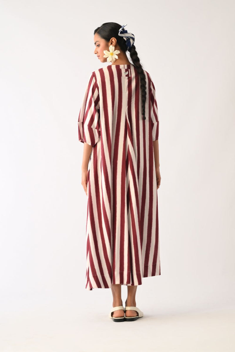 Revolt Bric Mayflower Appliqué Dress cotton dress by O'Frida in red & white for women in Singapore