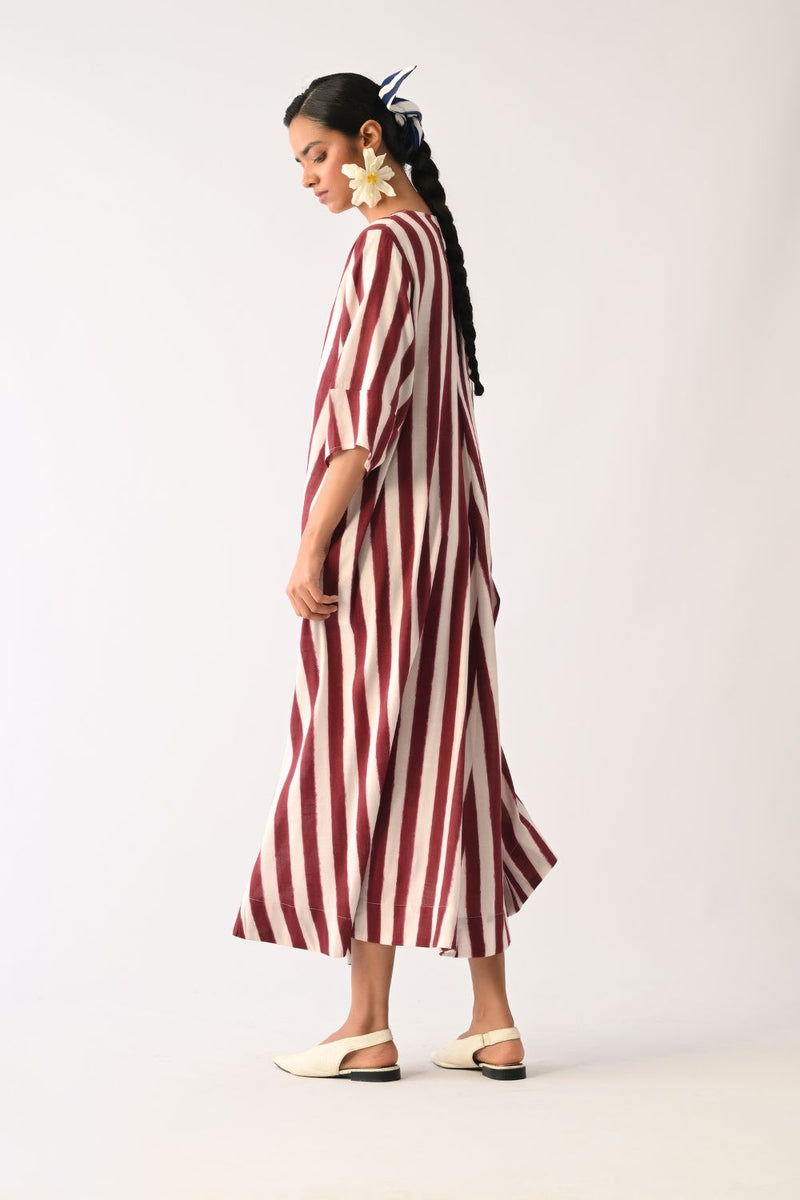 Revolt Bric Mayflower Appliqué Dress cotton dress by O'Frida in red & white for women in Singapore