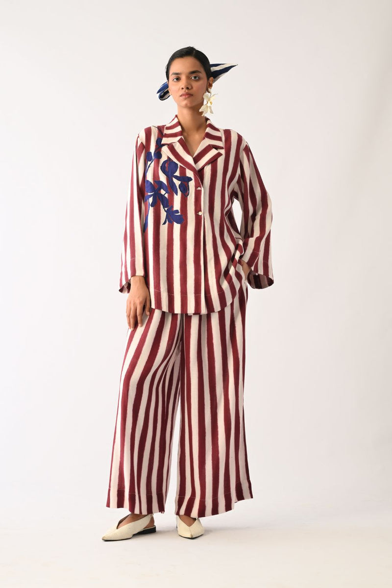 Revolt Bric PP Pant cotton pant/trouser by O'Frida in red & white for women in Singapore