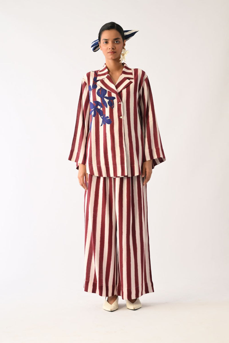 Revolt Bric PP Pant cotton pant/trouser by O'Frida in red & white for women in Singapore