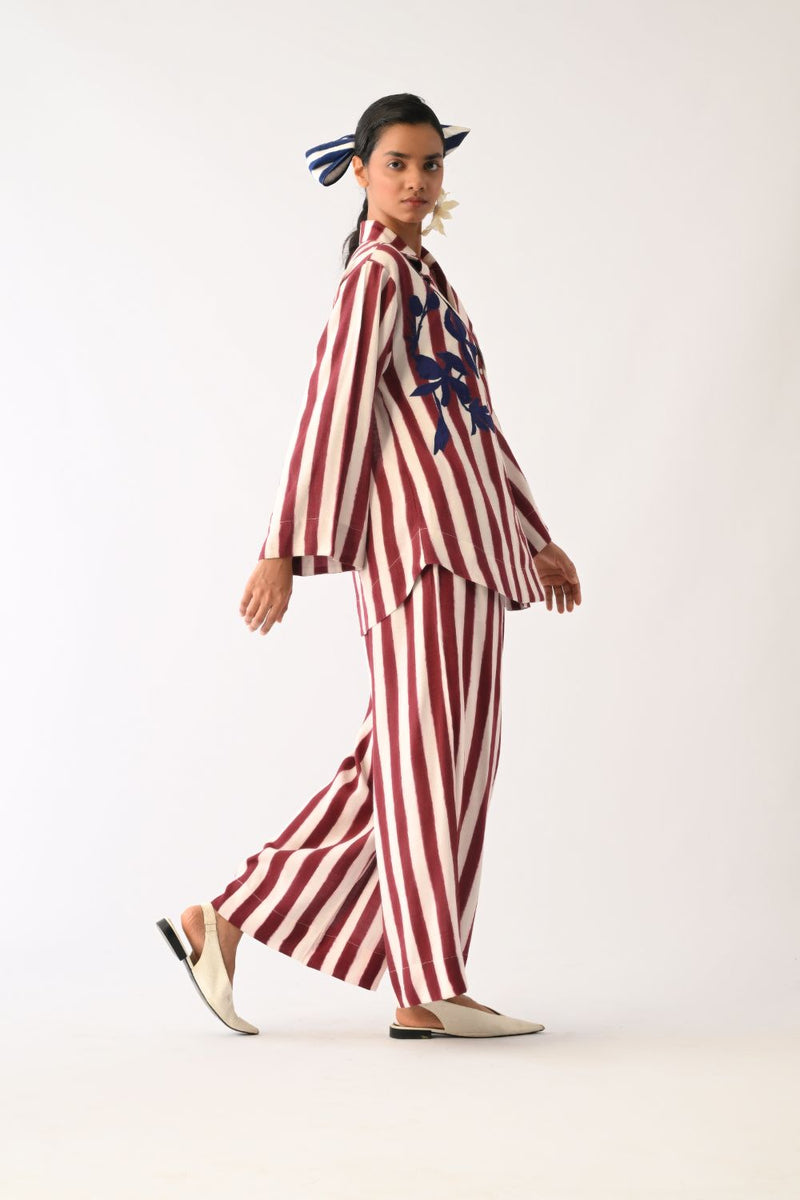Revolt Bric PP Pant cotton pant/trouser by O'Frida in red & white for women in Singapore