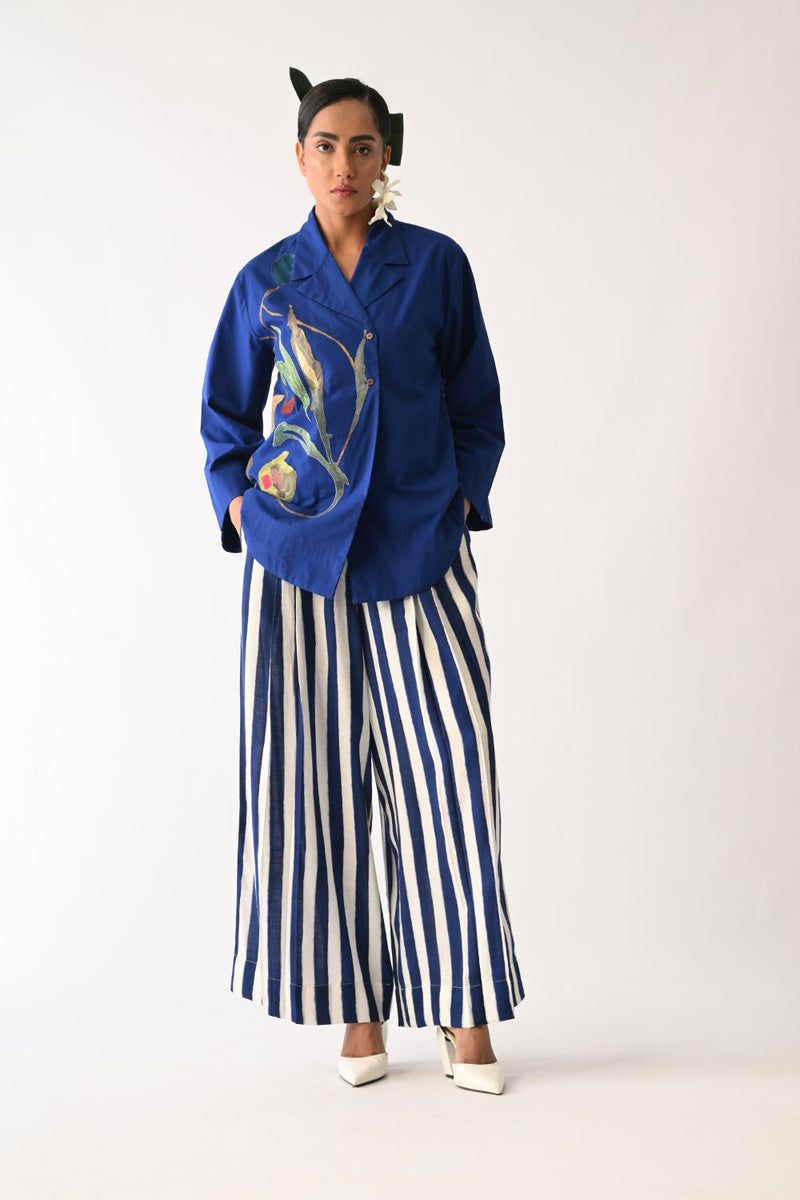 Revolt RB PP pant cotton pant/trouser by O'Frida in royal blue & white for women in Singapore