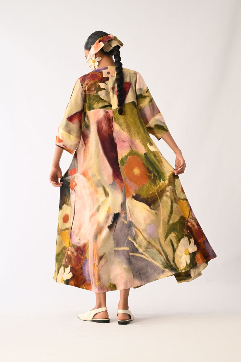 Pollen Mayflower Dress cotton dress by O'Frida in multicolour for women in Singapore
