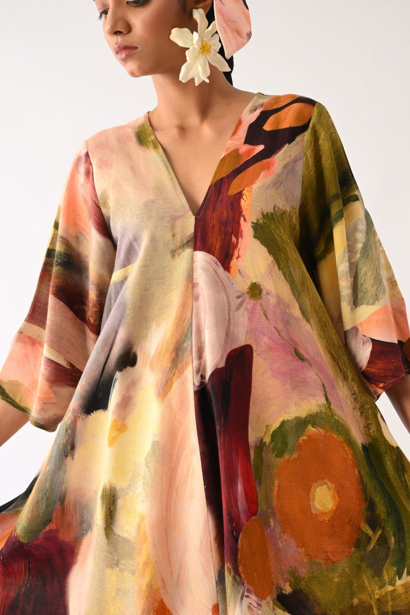 Pollen Mayflower Dress cotton dress by O'Frida in multicolour for women in Singapore