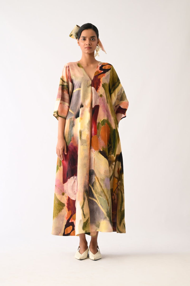 Pollen Mayflower Dress cotton dress by O'Frida in multicolour for women in Singapore
