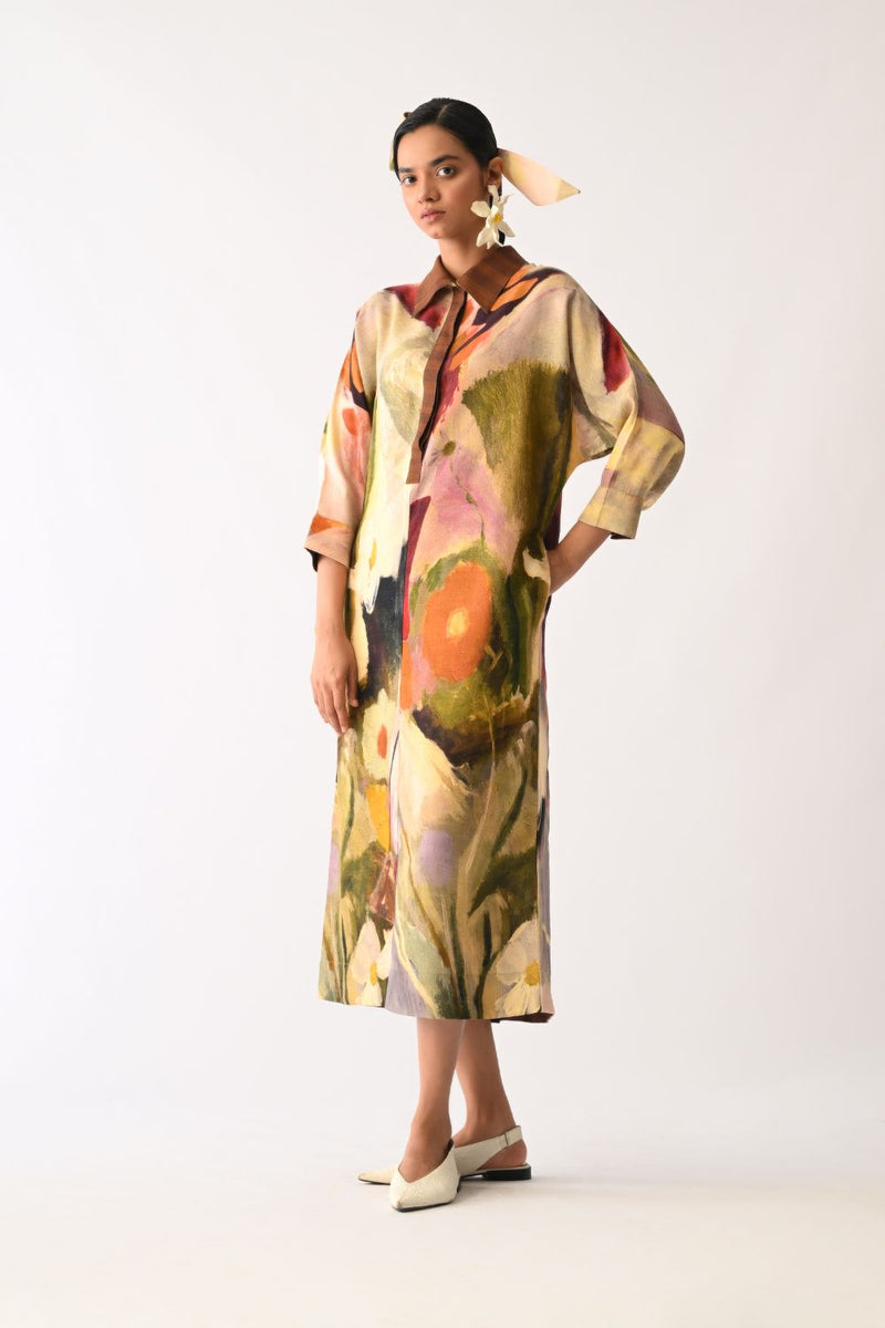 Pollen MH Dress cotton dress by O'Frida in multicolour for women in Singapore