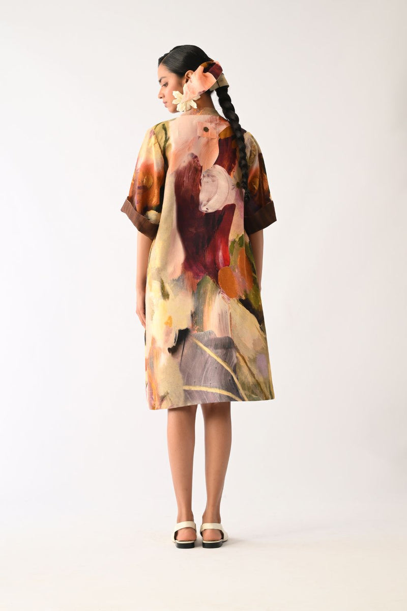Pollen Beach Dress cotton dress by O'Frida in multicolour for women in Singapore