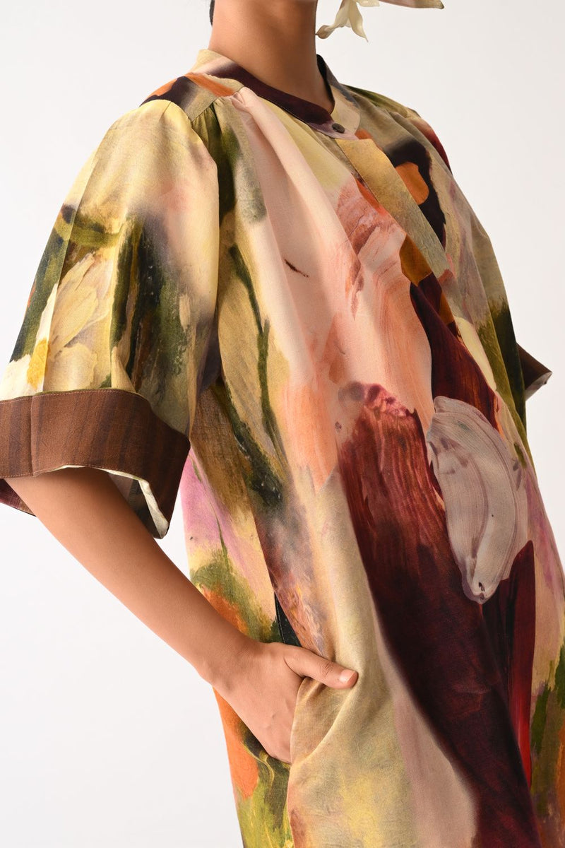 Pollen Beach Dress cotton dress by O'Frida in multicolour for women in Singapore