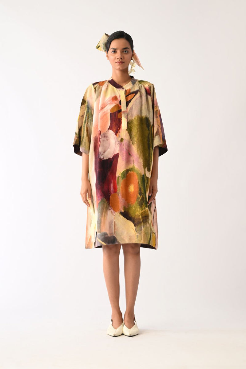 Pollen Beach Dress cotton dress by O'Frida in multicolour for women in Singapore