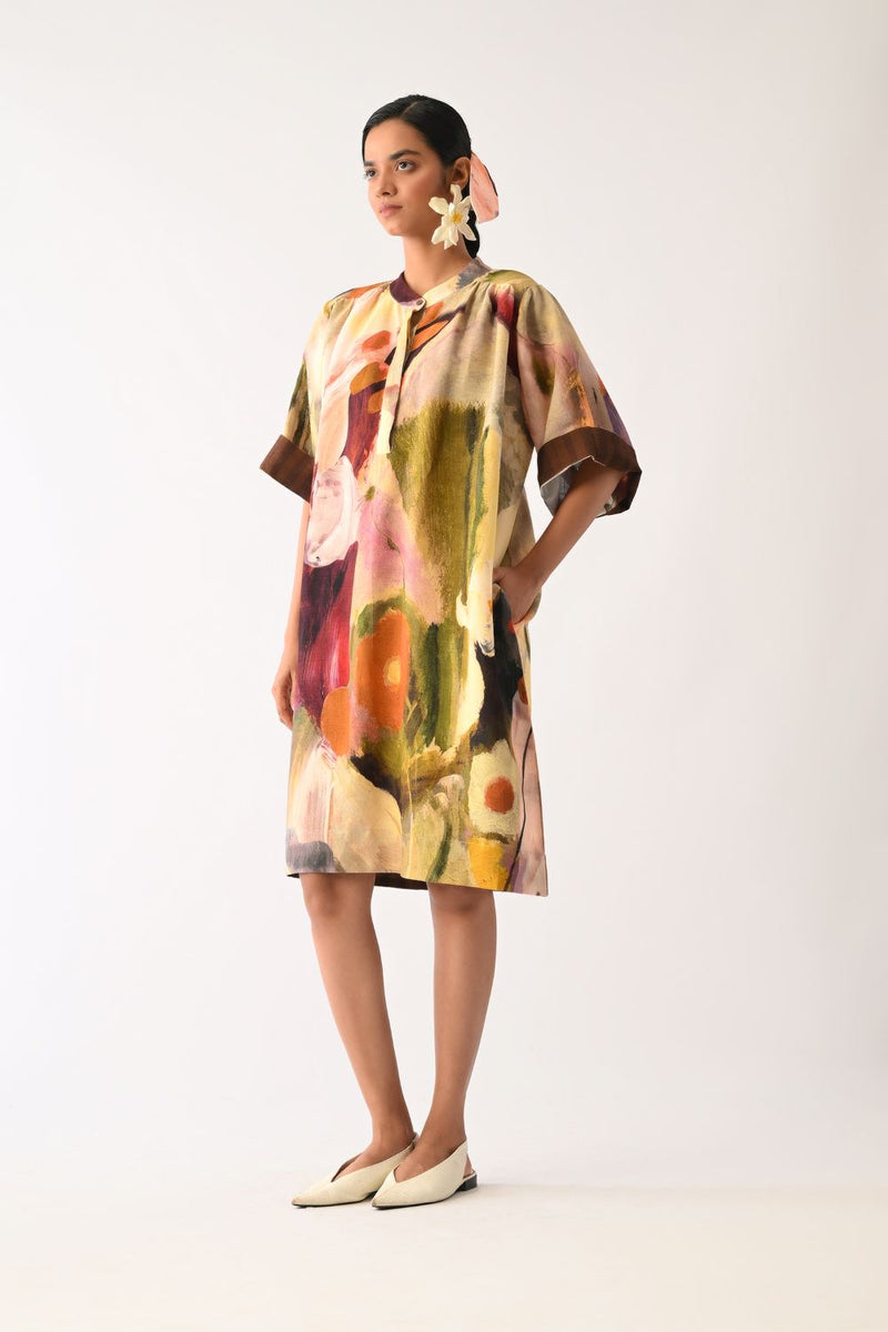 Pollen Beach Dress cotton dress by O'Frida in multicolour for women in Singapore