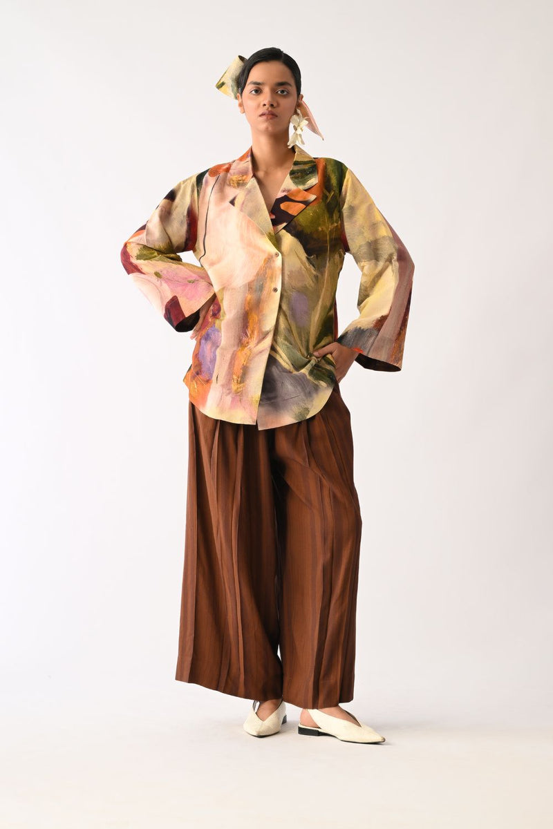 Pollen Psyflora Shirt cotton top/shirt by O'Frida in multicolour for women in Singapore