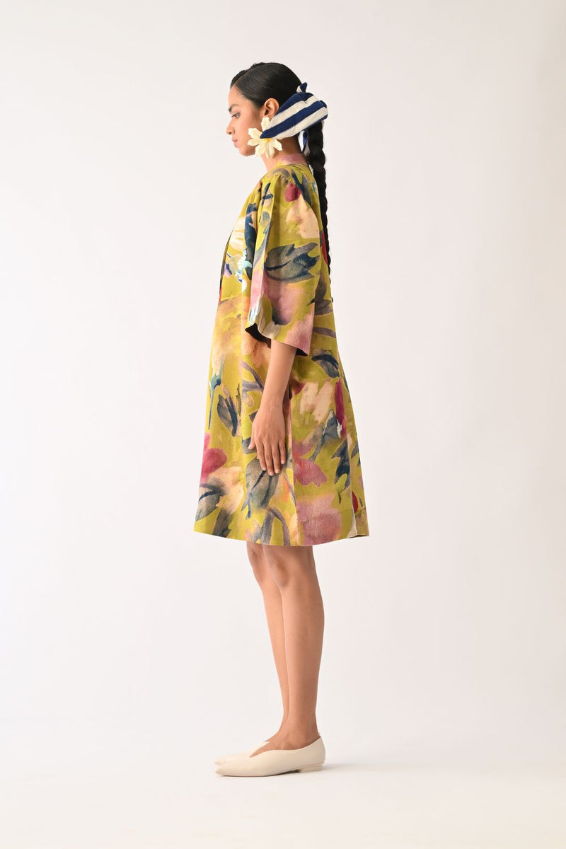 Liberty Olive Beach Dress cotton dress by O'Frida in olive for women in Singapore