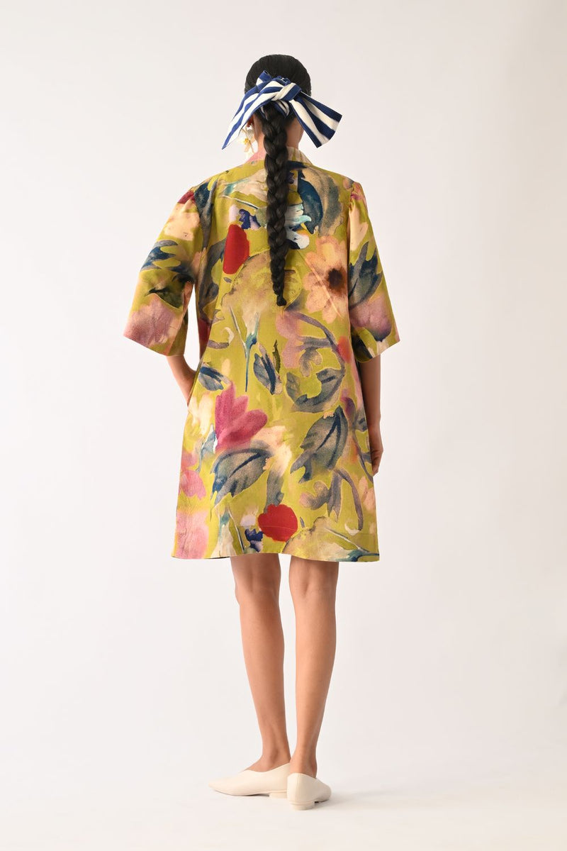 Liberty Olive Beach Dress cotton dress by O'Frida in olive for women in Singapore