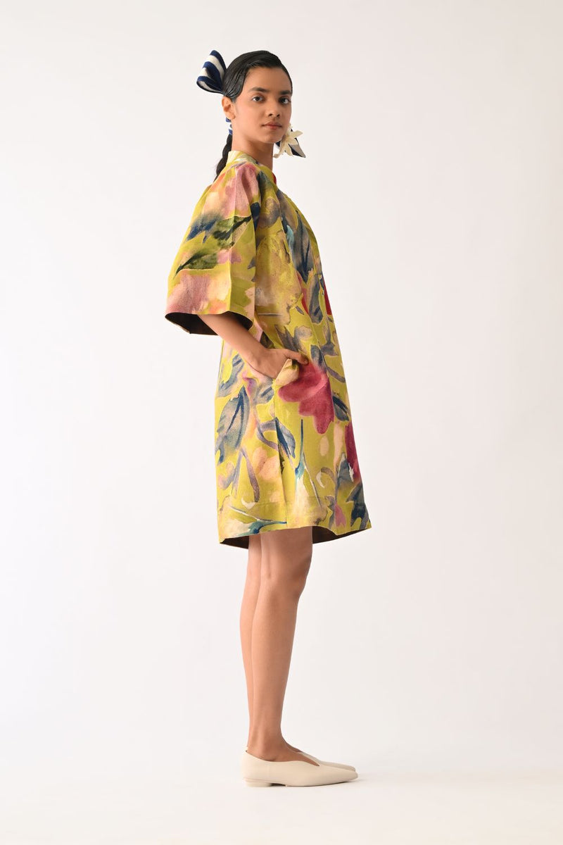 Liberty Olive Beach Dress cotton dress by O'Frida in olive for women in Singapore