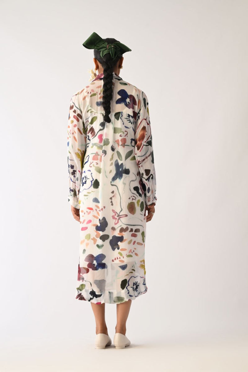 Luminia Ivory Wrap Dress organza dress by O'Frida in ivory for women in Singapore