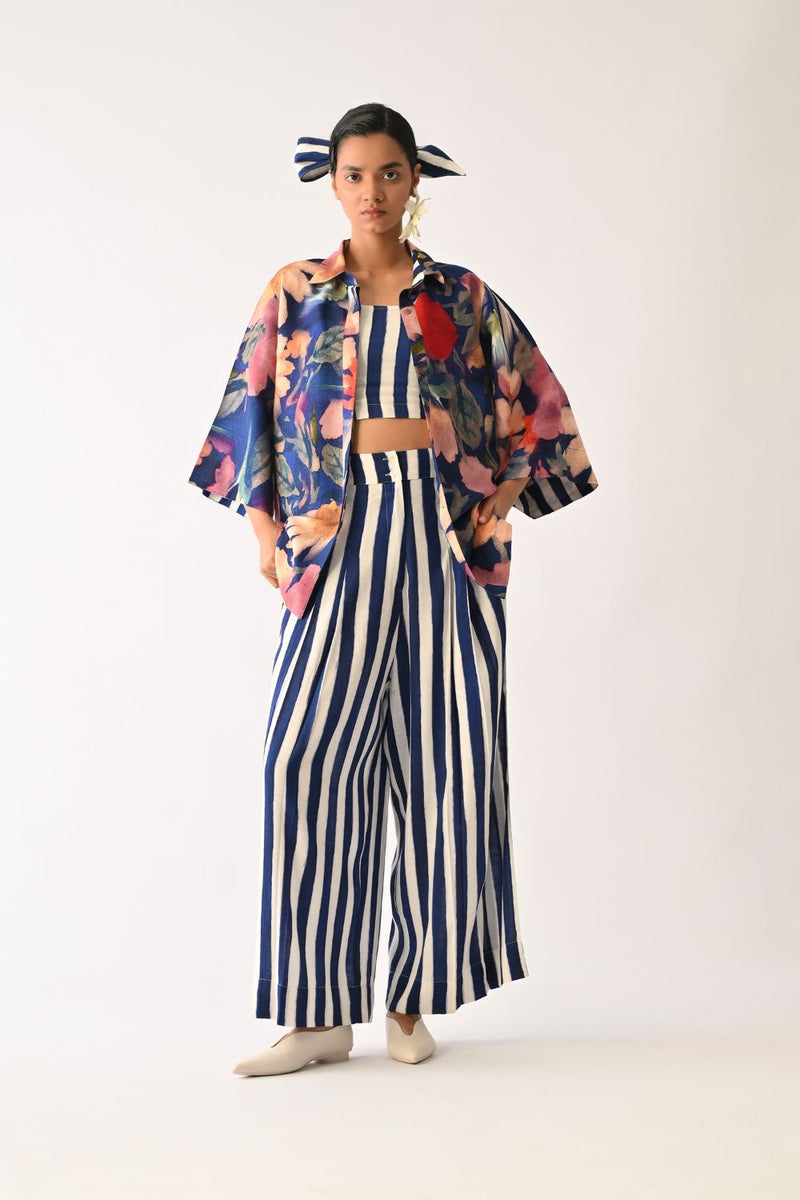 Liberty RB Ivy Shirt cotton top/shirt by O'Frida in royal blue for women in Singapore