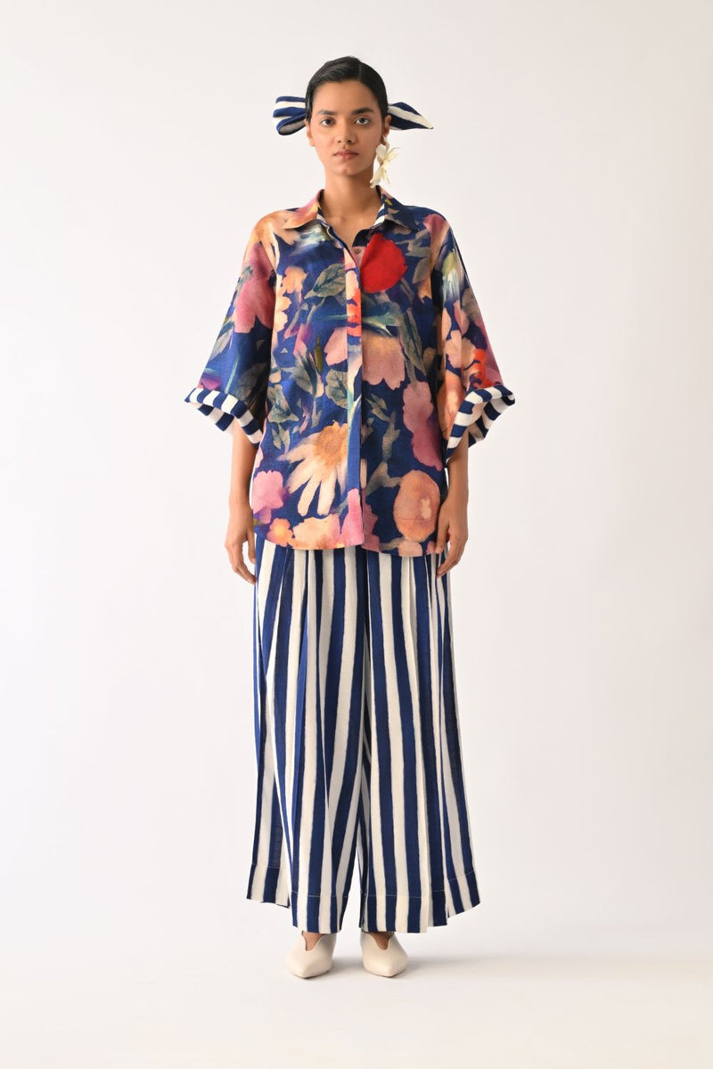 Liberty RB Ivy Shirt cotton top/shirt by O'Frida in royal blue for women in Singapore