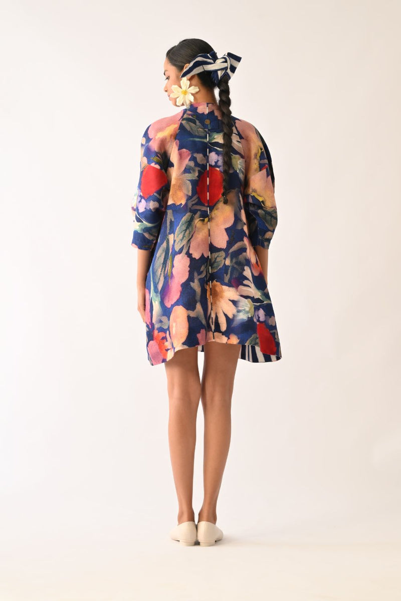 Liberty RB Bubble Sleeve Aline Short Dress

 cotton dress by O'Frida in royal blue for women in Singapore