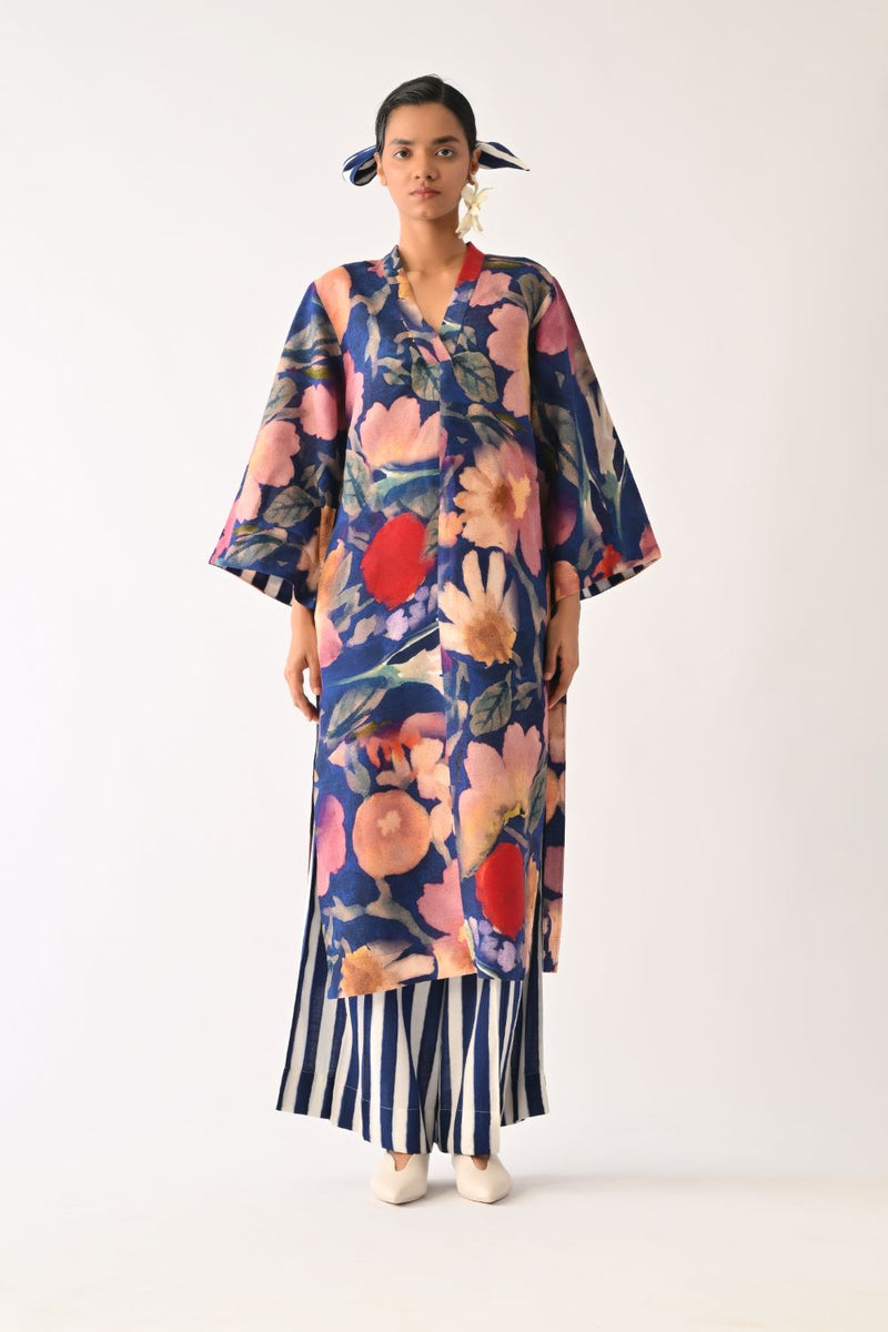 Liberty RB Kurta cotton light kurta set by O'Frida in royal blue for women in Singapore