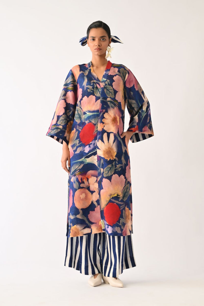 Liberty RB Kurta cotton light kurta set by O'Frida in royal blue for women in Singapore