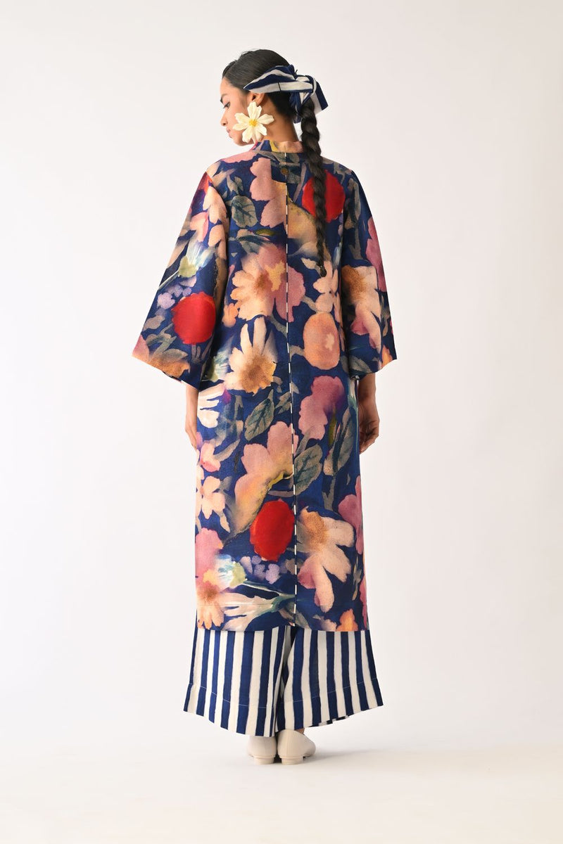 Liberty RB Kurta cotton light kurta set by O'Frida in royal blue for women in Singapore