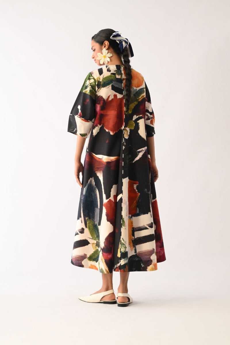 Noir Mayflower Dress cotton dress by O'Frida in multicolour for women in Singapore