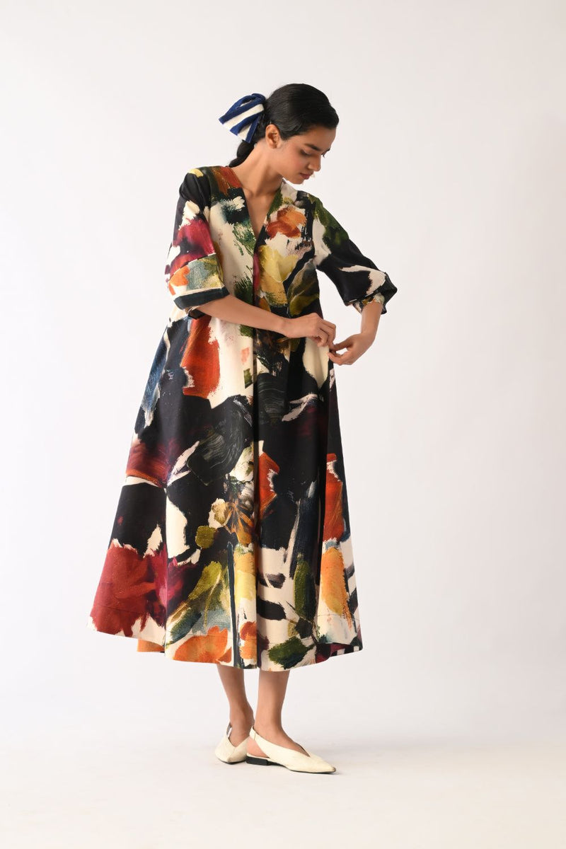 Noir Mayflower Dress cotton dress by O'Frida in multicolour for women in Singapore